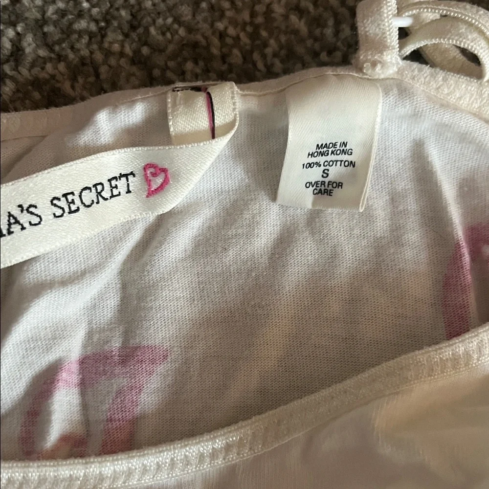 Victoria's Secret White and Pink Heart Gown with slit on one side - Picture 3 of 3